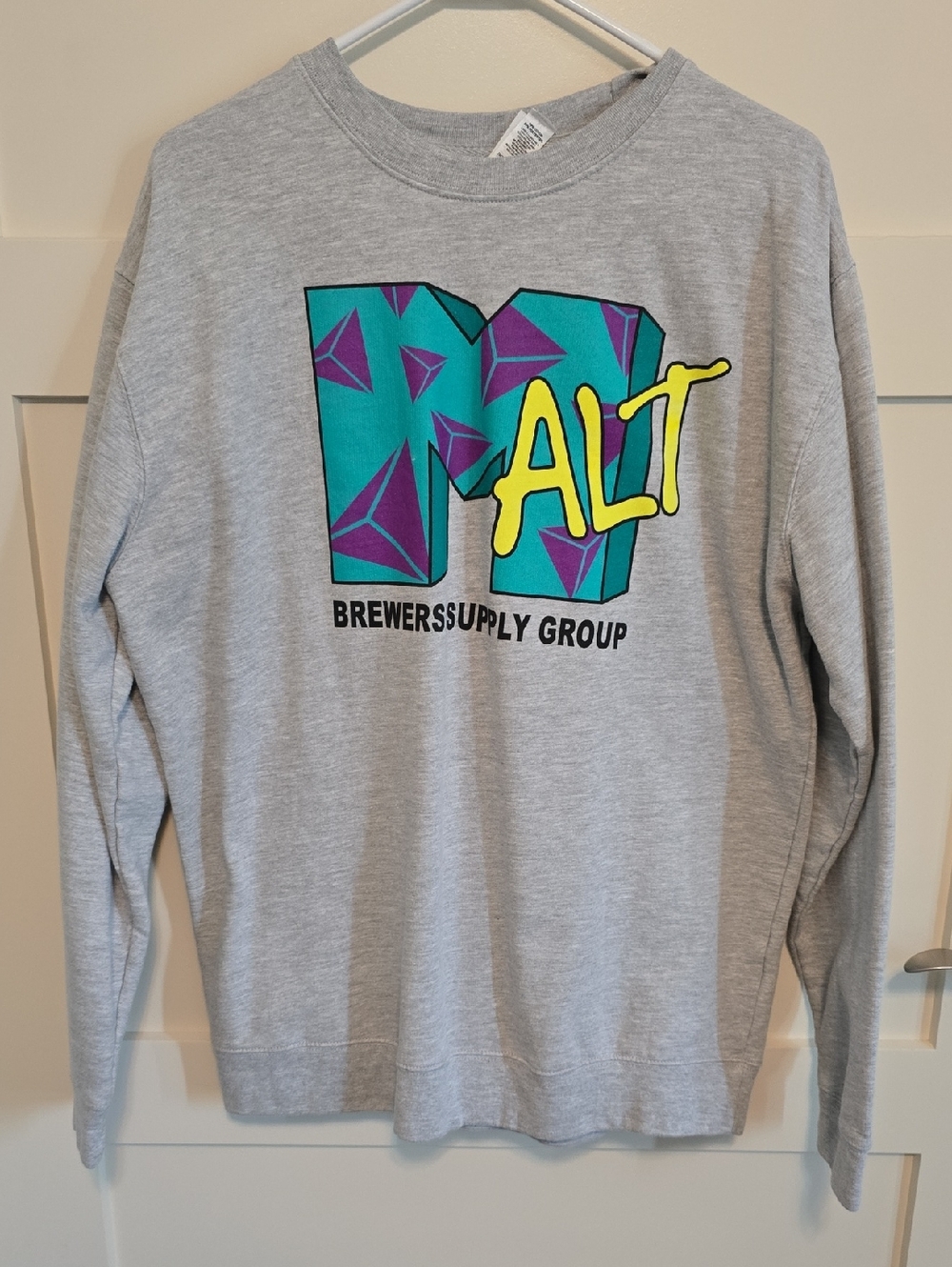 Gray Graphic Crewneck Sweater